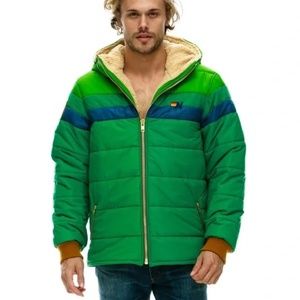 Aviator Nation Trekker Light Hooded Puffer Jacket  - Large